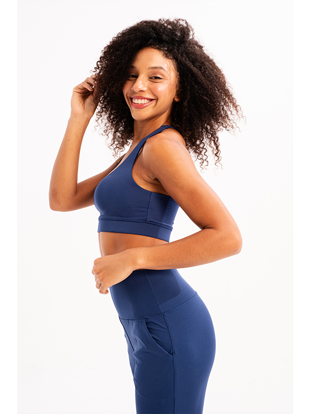 Sırt Detaylı Çıkarılabilir Pedli Bra Kadın Sporcu Sütyeni Surge Lacivert-2
