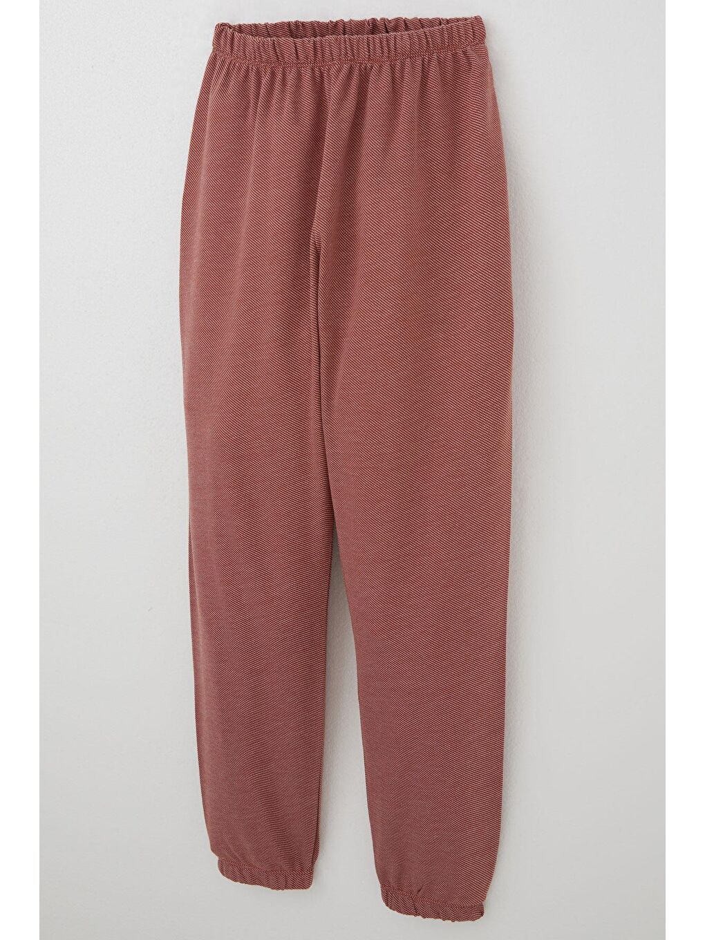 Kahverengi Erkek Çocuk Pijama Takımı Verev Çizgi Desenli Kiremit (9-12 Yaş)-6