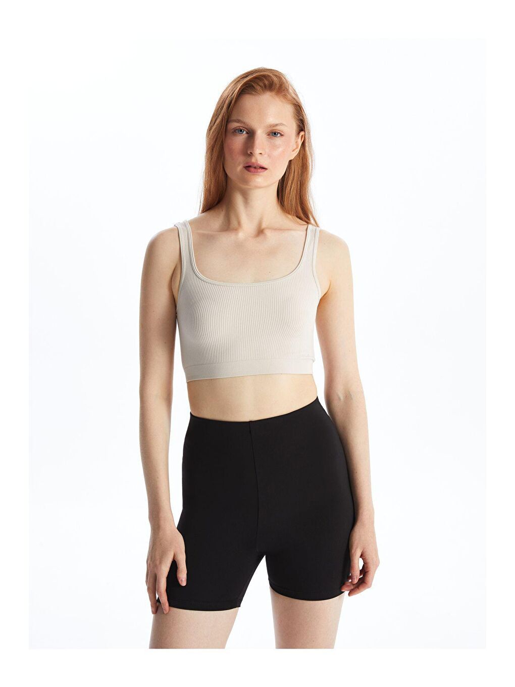 Siyah Toparlayıcı Düz Yüksek Bel Uzun Kısa Tayt-1