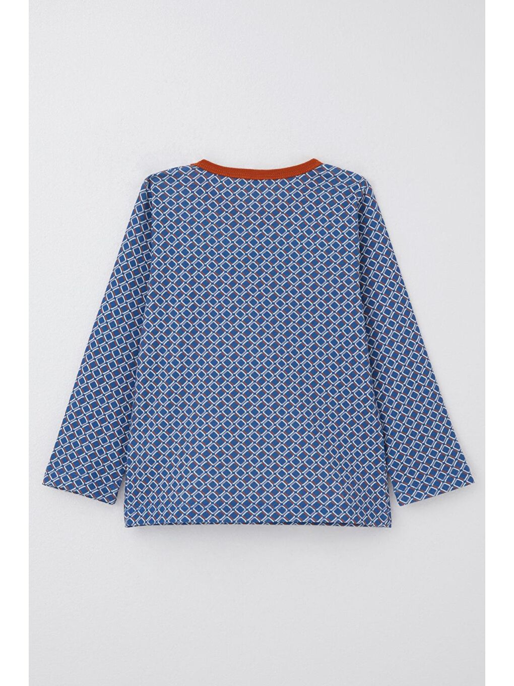 Erkek Çocuk Pijama Takımı Kare Desenli Mavi (1-3 Yaş)-3