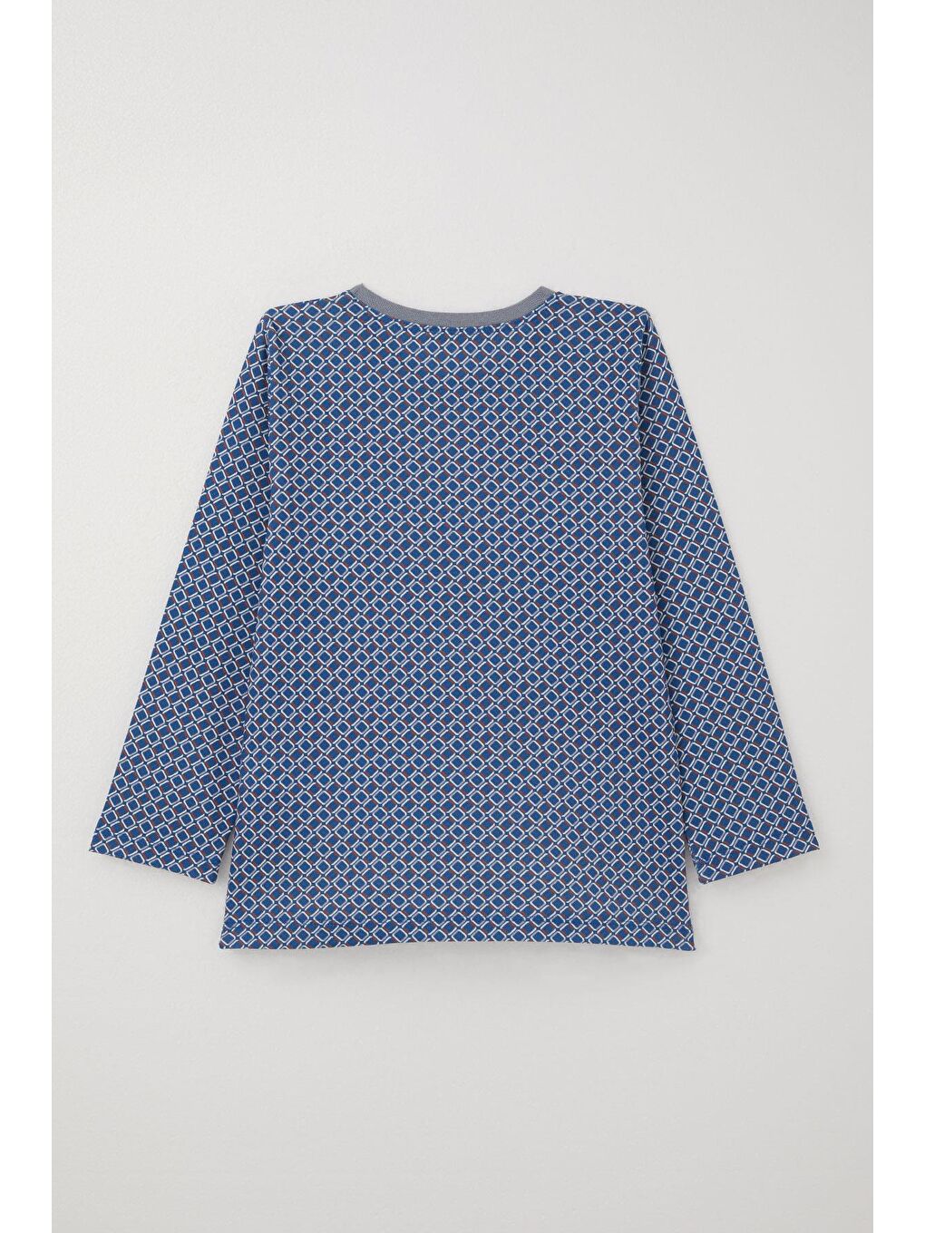 Erkek Çocuk Pijama Takımı Kare Desenli Mavi (4-8 Yaş)-3