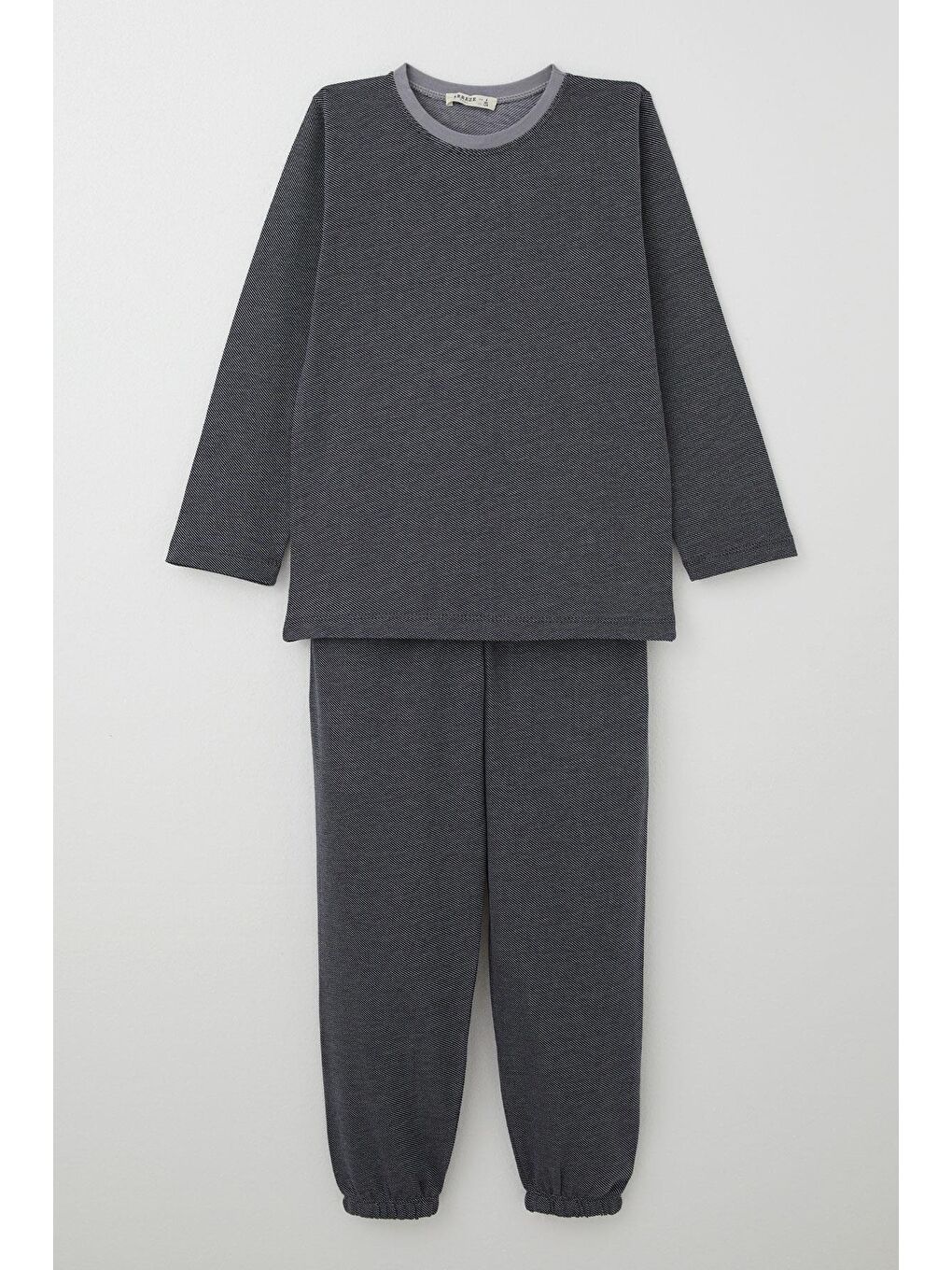 Erkek Çocuk Pijama Takımı Verev Çizgi Desenli Siyah (4-8 Yaş)