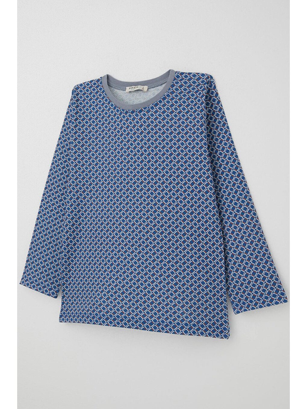 Erkek Çocuk Pijama Takımı Kare Desenli Mavi (4-8 Yaş)-5