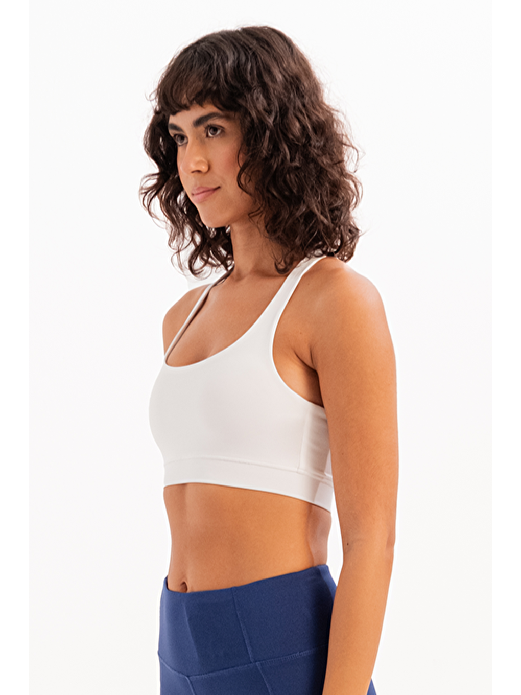 Sırt Detaylı Çıkarılabilir Pedli Bra Kadın Sporcu Sütyeni Surge Beyaz-2