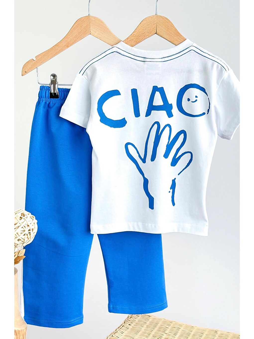 Ekru Erkek Çocuk Baskılı Pamuklu Bisiklet Yaka Altüst Takım-3