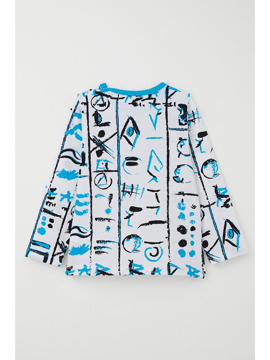 Erkek Çocuk Pijama Takımı Desenli Paçası Ve Beli Lastikli Beyaz (1-3 Yaş)-3