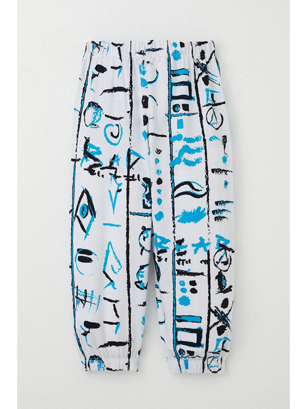 Erkek Çocuk Pijama Takımı Desenli Paçası Ve Beli Lastikli Beyaz (1-3 Yaş)-4