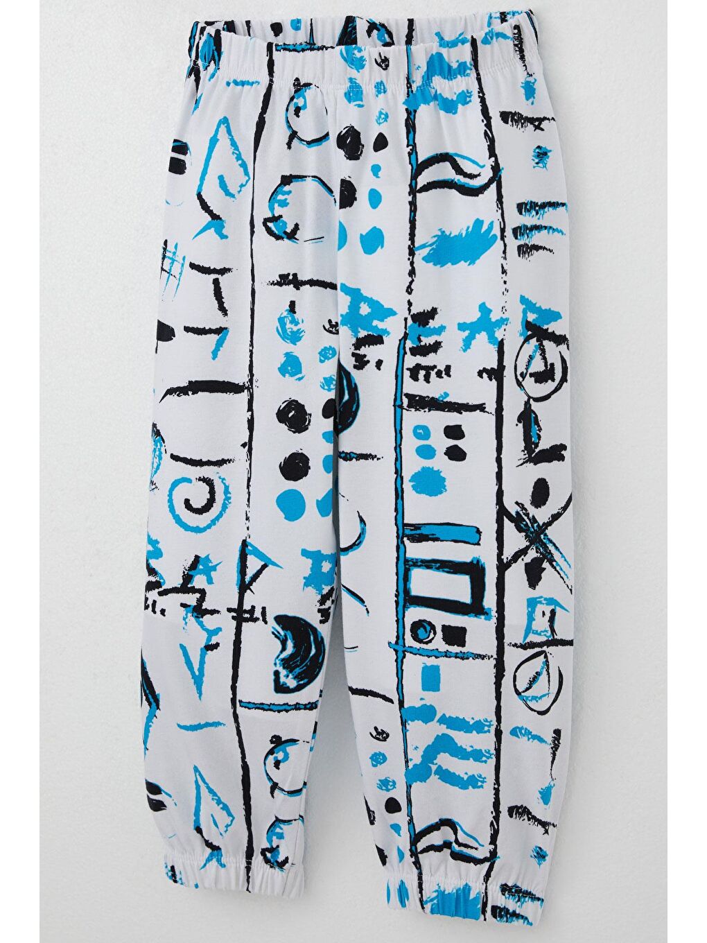 Erkek Çocuk Pijama Takımı Desenli Paçası Ve Beli Lastikli Beyaz (1-3 Yaş)-6