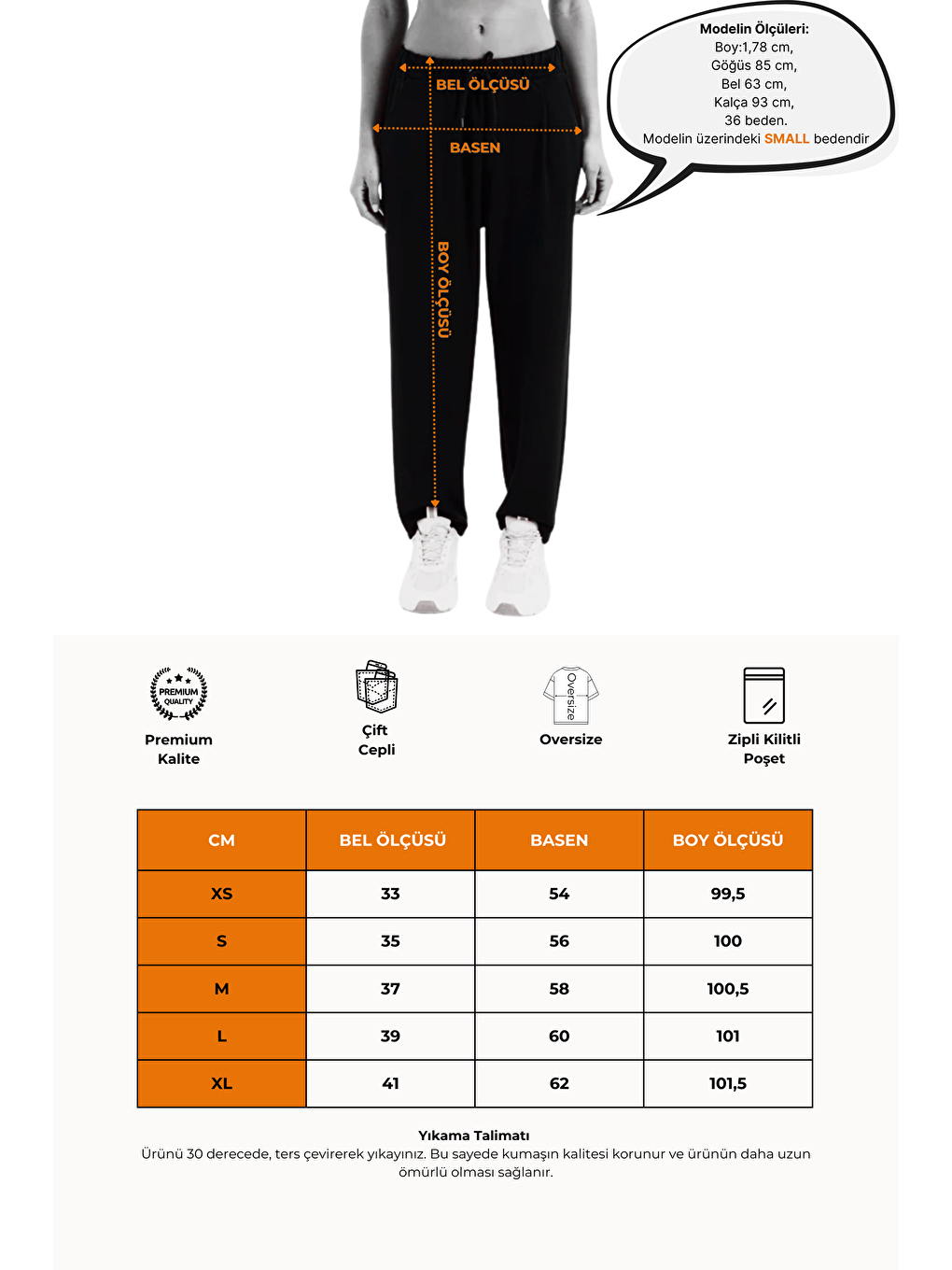 Bej Oversize Eşofman Altı Pantolon Fit Beli Lastikli Cepli Rahat Kesim Kadın Flex Vizon-6
