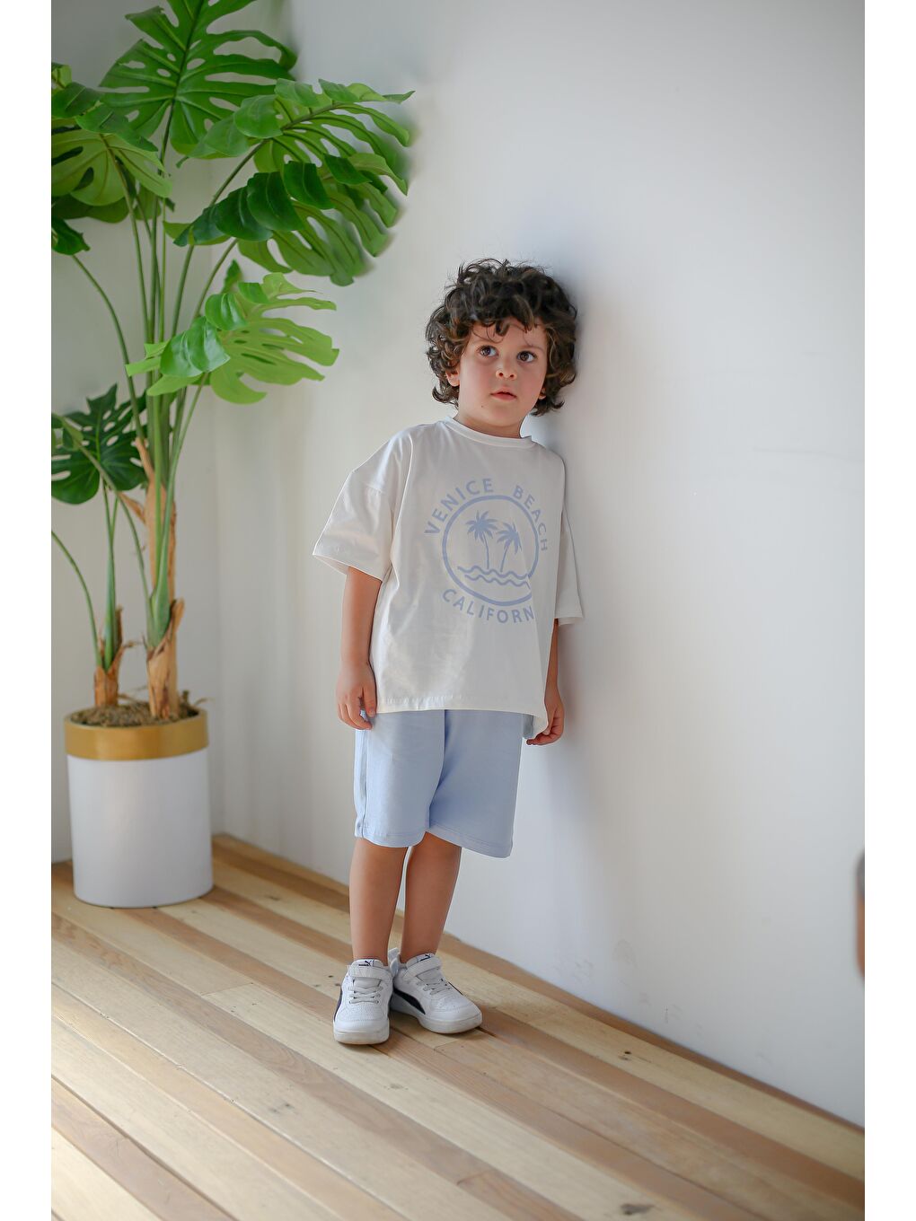 Mavi California Baskılı İkili Takım-1