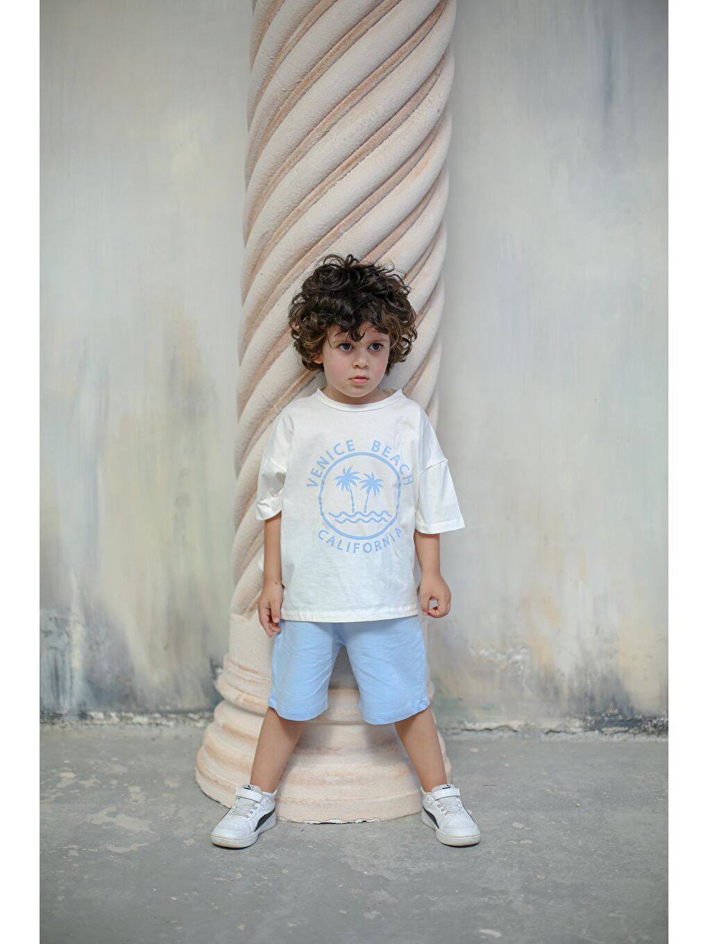 Mavi California Baskılı İkili Takım-4