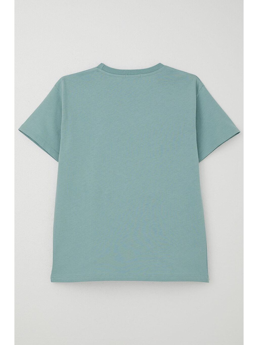 Turkuaz Erkek Çocuk Tişört Yazı Baskılı Su Yeşili (5-10 Yaş)-1