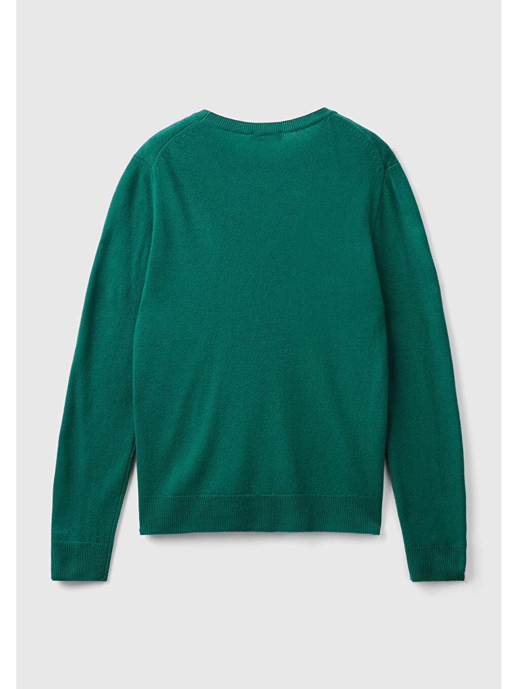 United Colors Of Benetton Kadın Koyu Yeşil Bisiklet Yaka %100 Merino Kazak - 3