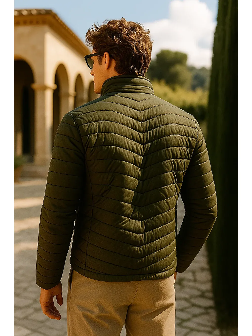 Haki Erkek Fermuarlı Siyah Şişme Mont-4