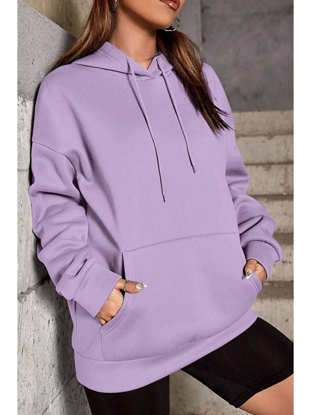 uyguntarz Lila Unisex Pusula Sırt Baskılı Sweatshirt