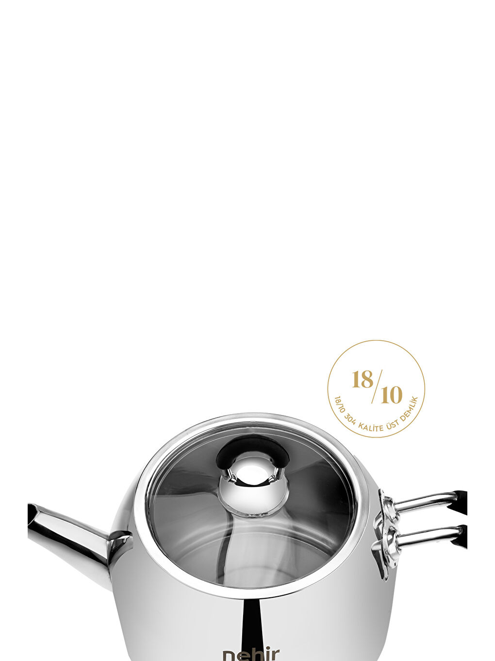 Gri Modern Mini Küçük Boy 0.8-1.6 Lt. Paslanmaz Çelik Çaydanlık Takımı-2