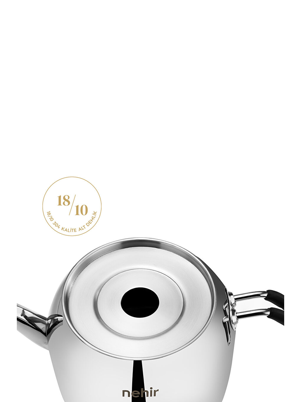 Gri Modern Mini Küçük Boy 0.8-1.6 Lt. Paslanmaz Çelik Çaydanlık Takımı-3