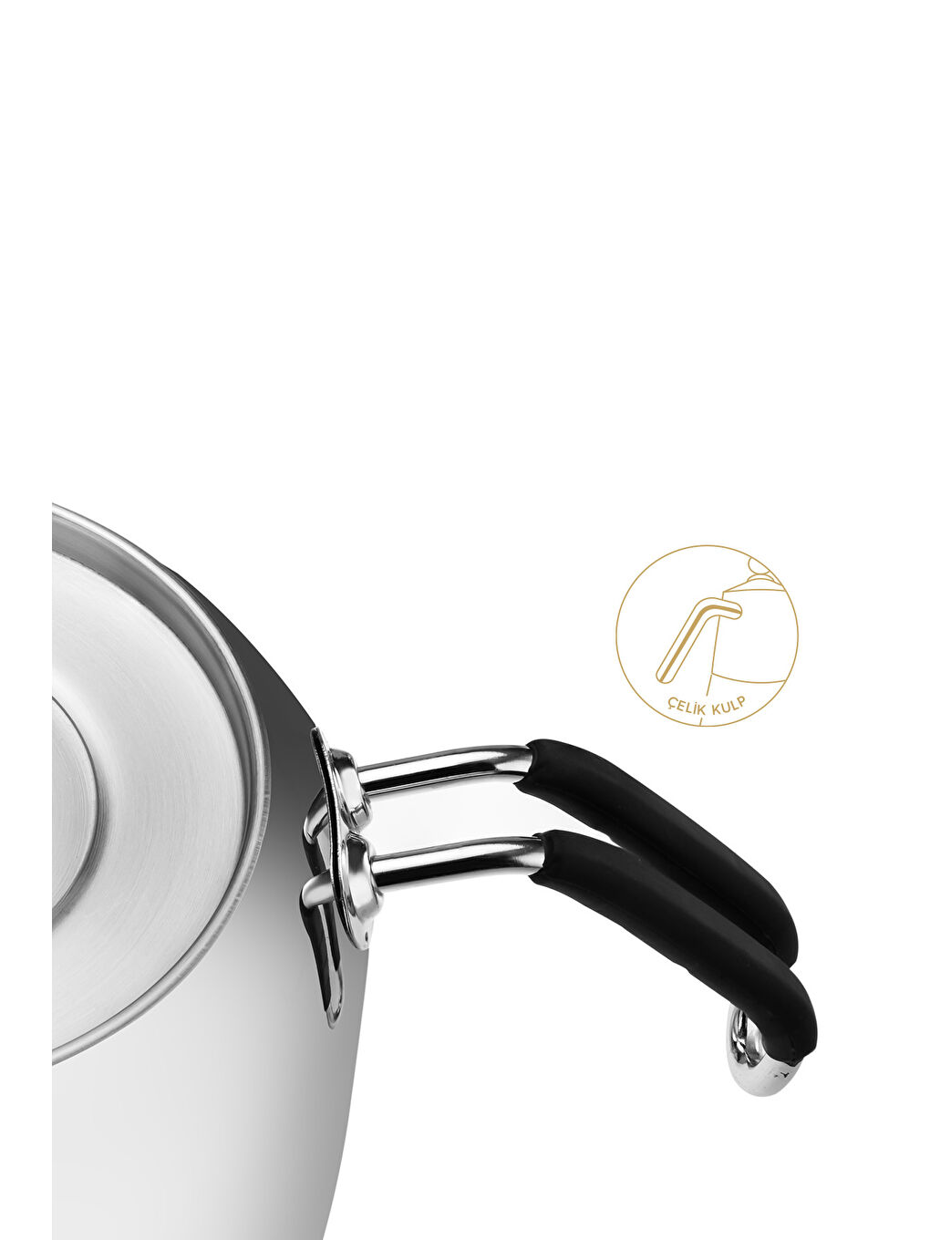 Gri Modern Mini Küçük Boy 0.8-1.6 Lt. Paslanmaz Çelik Çaydanlık Takımı-4