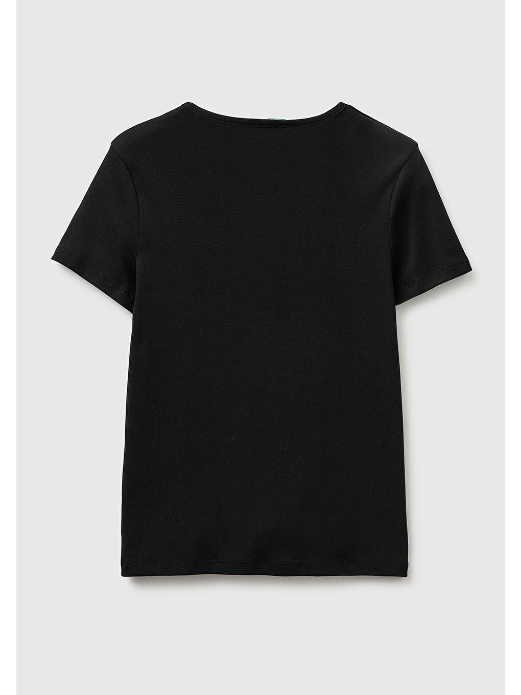 Kadın Siyah %100 Pamuk Bisiklet Yaka T-Shirt-1