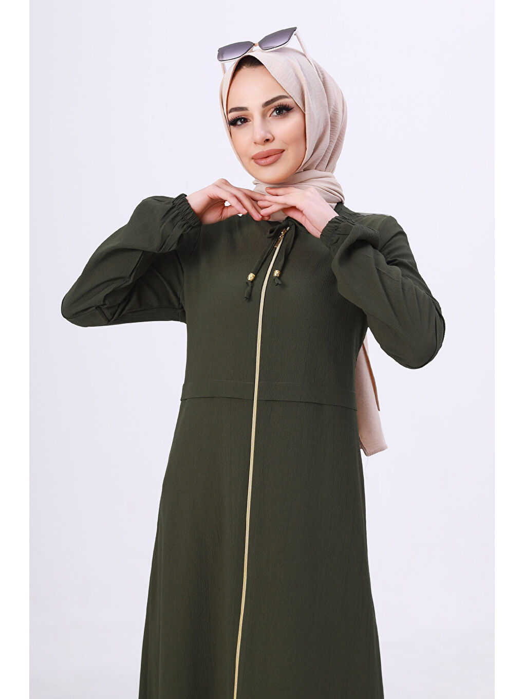 Fermuarlı Kap Haki - 27072-3