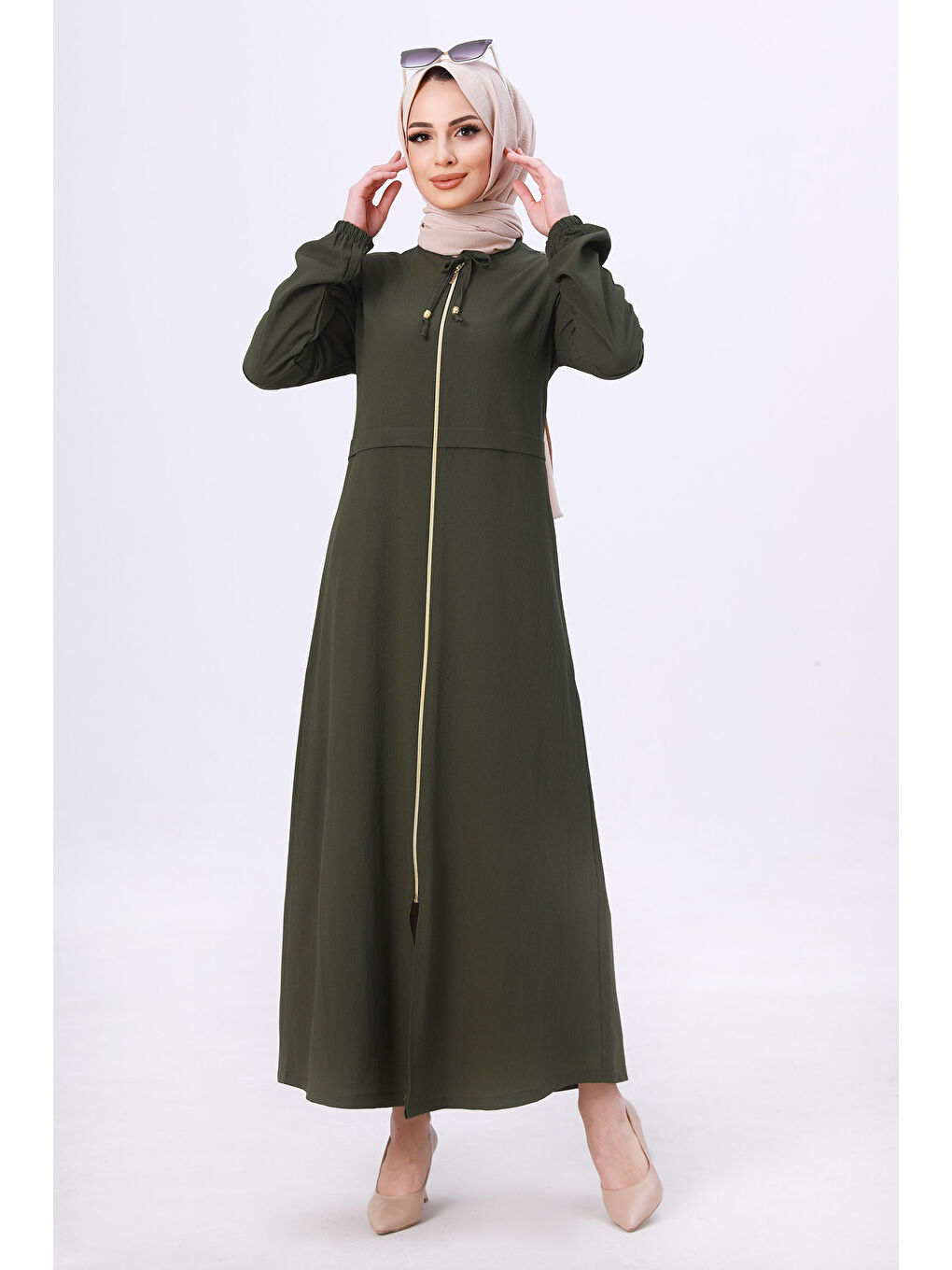 Fermuarlı Kap Haki - 27072-4