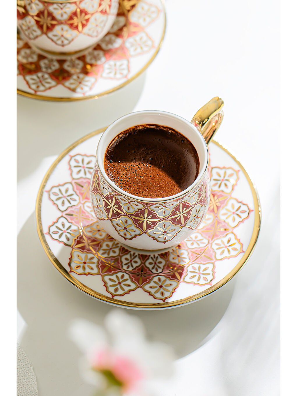 Beyaz Rüya 6 Kişilik 12 Parça Porselen Kahve Fincan Takımı-1