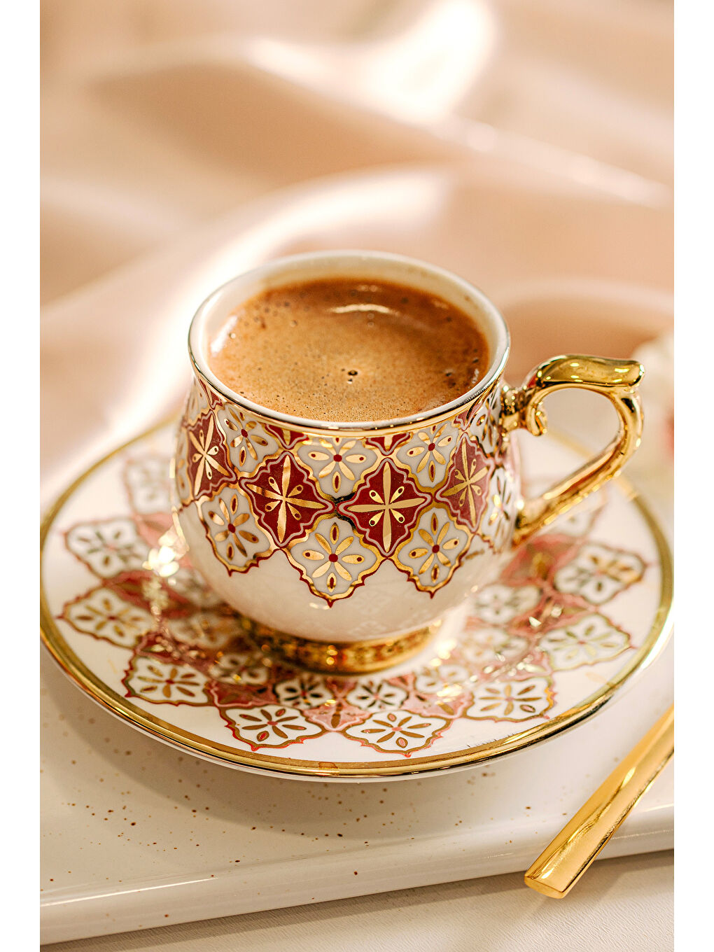 Beyaz Rüya 6 Kişilik 12 Parça Porselen Kahve Fincan Takımı-3