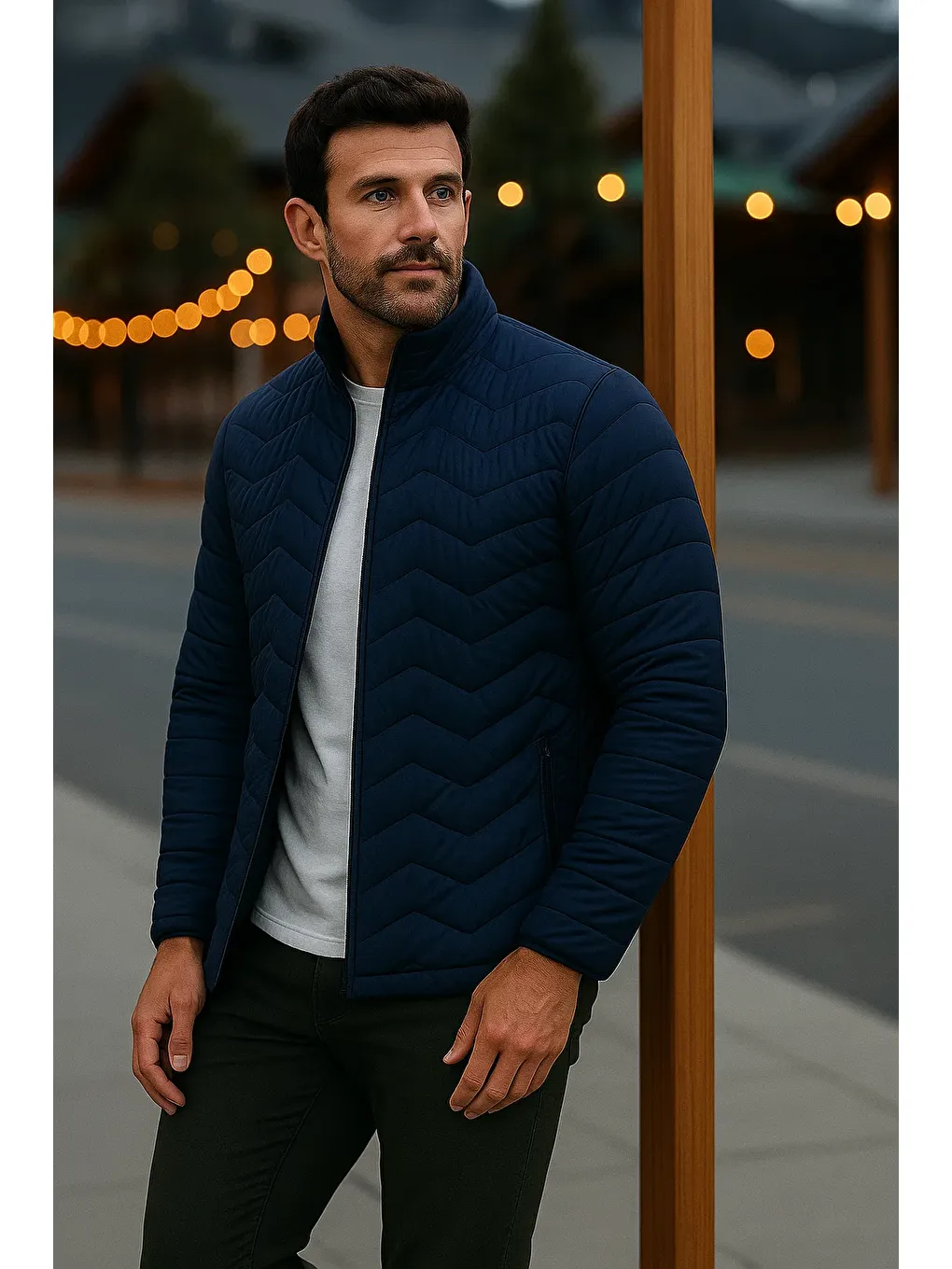 Erkek Trend Premium Lacivert Şişme Mont-2