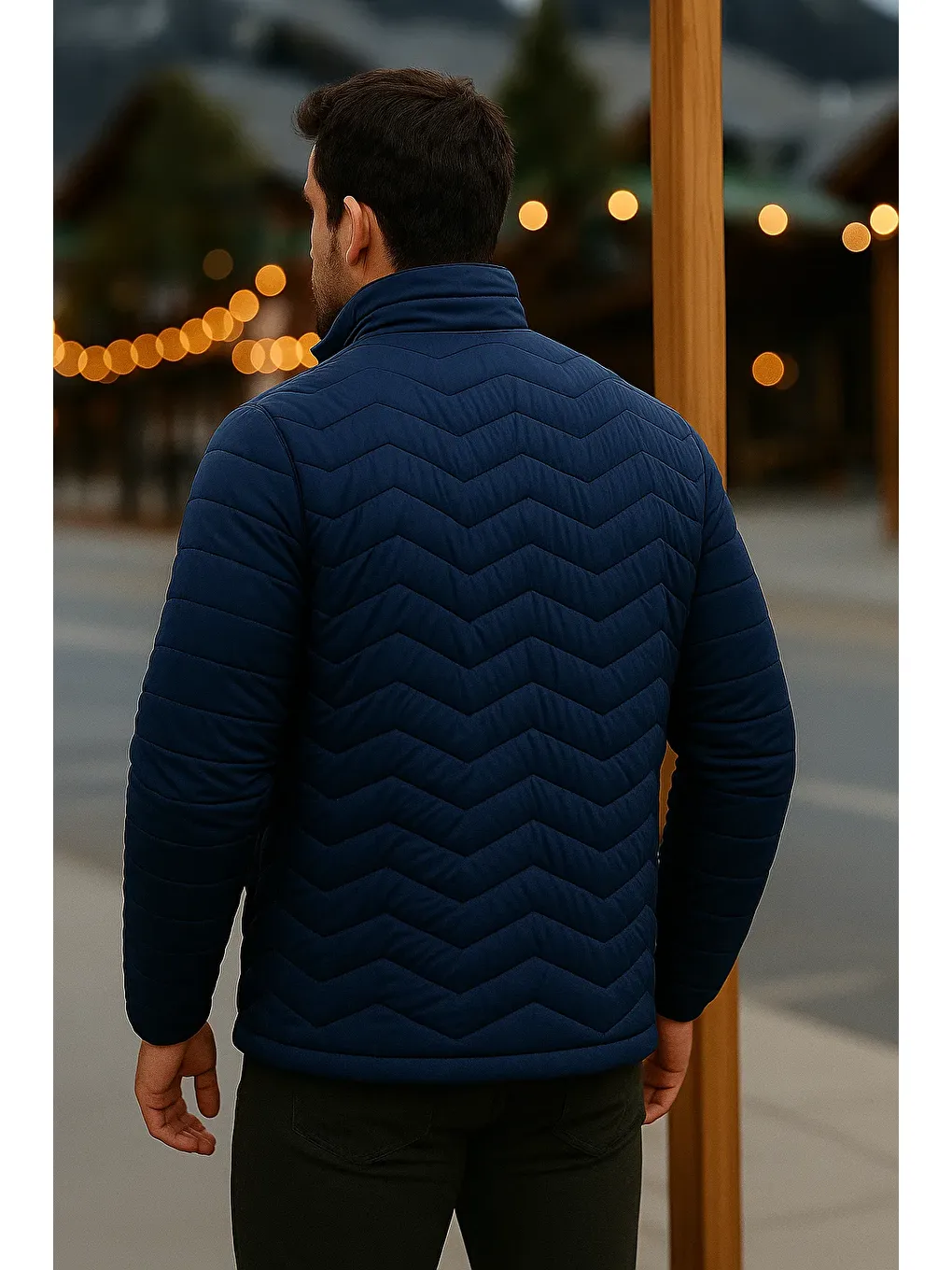 Erkek Trend Premium Lacivert Şişme Mont-5