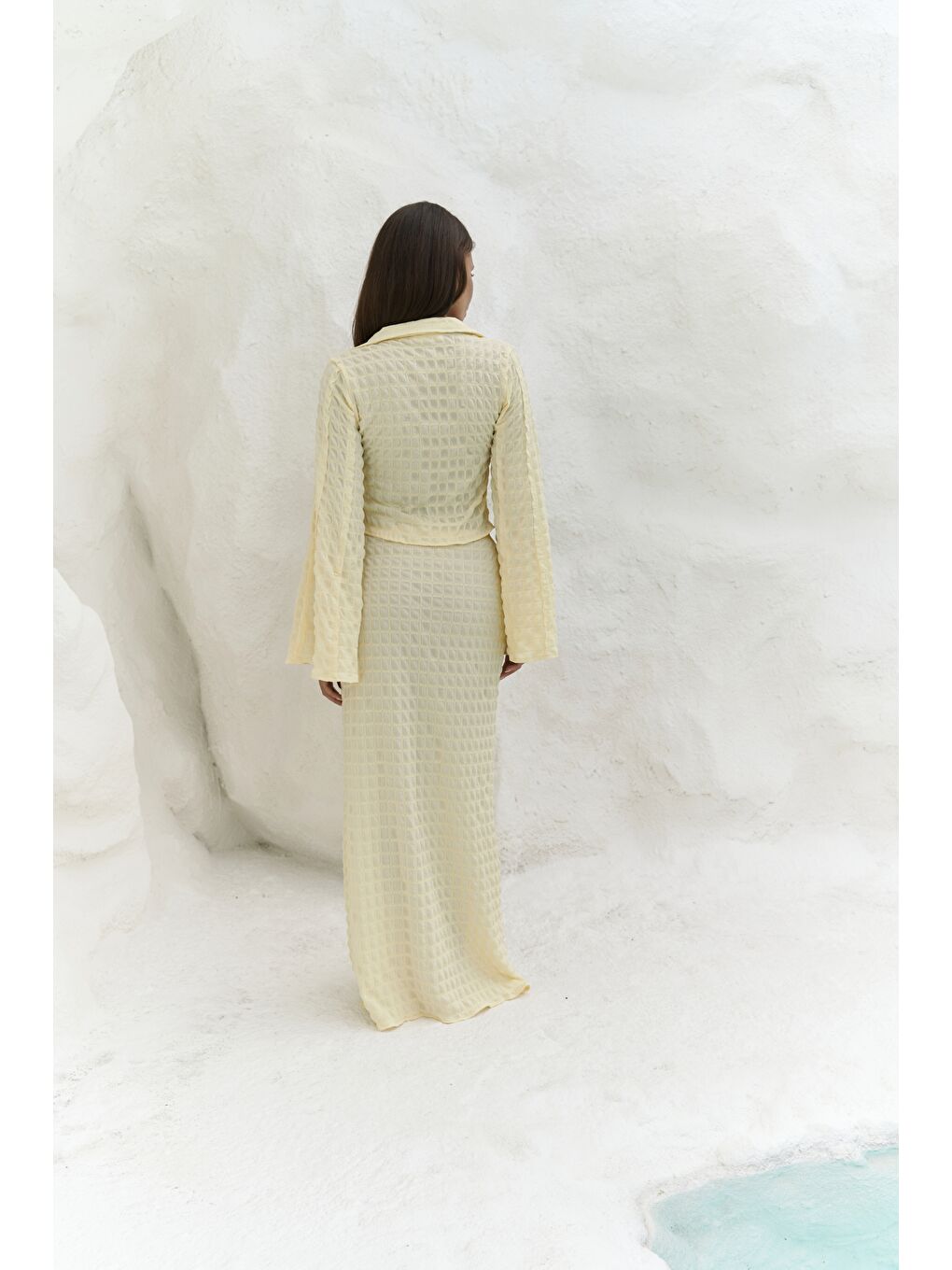 Rania Sarı Gömlek Etek Takım-4