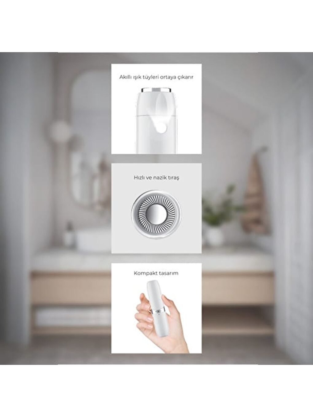 KEP-6816 Kaş ve Bıyık Epilasyon Cihazı - Beyaz-1