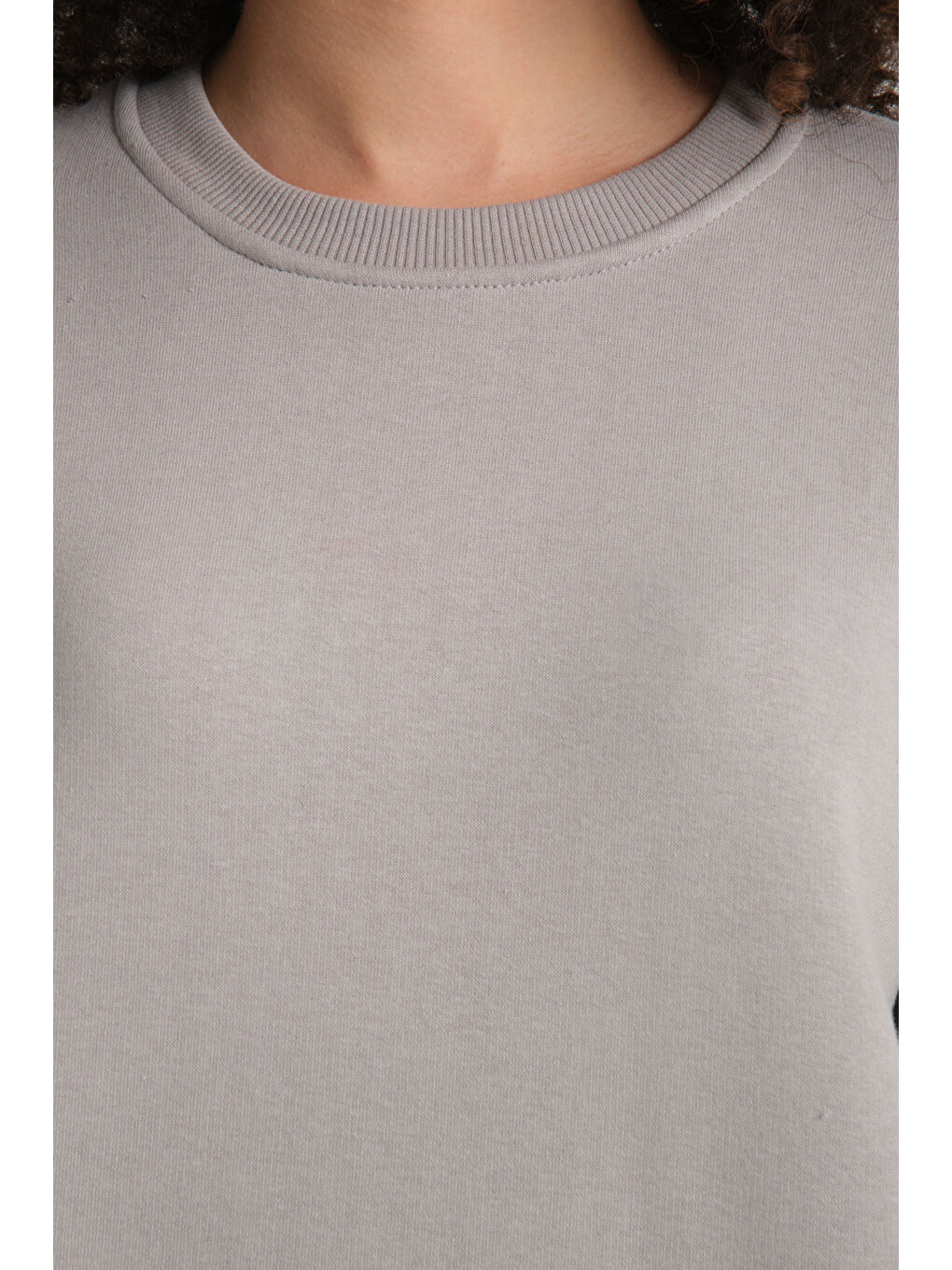 Ekru Uzun Kol 3 iplik Sweatshirt BK 1014-2