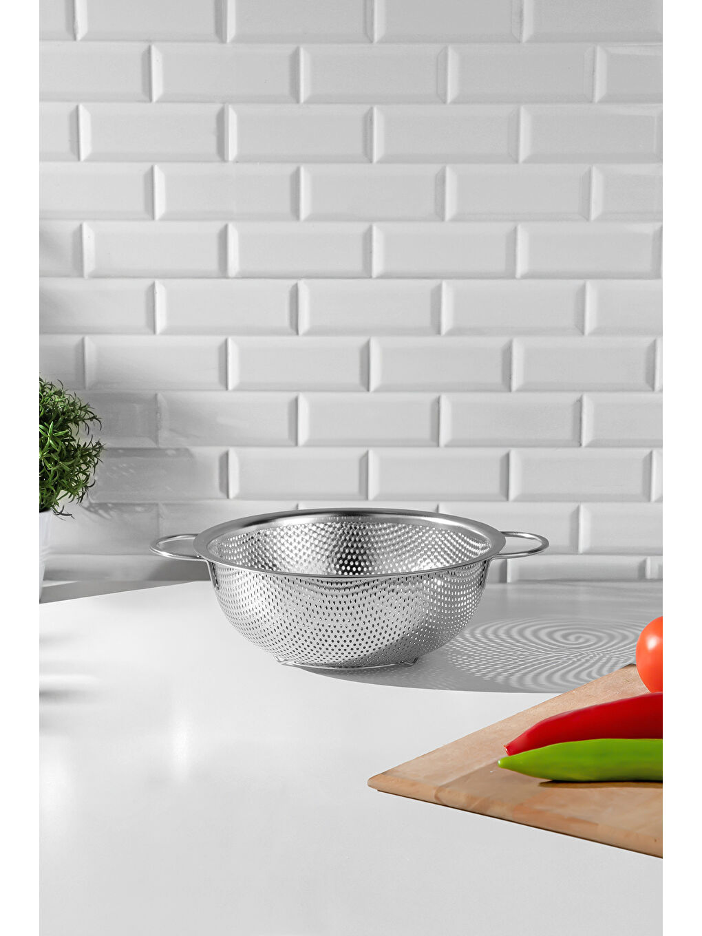 Gri Paslanmaz Çelik 20 Cm Süzgeç