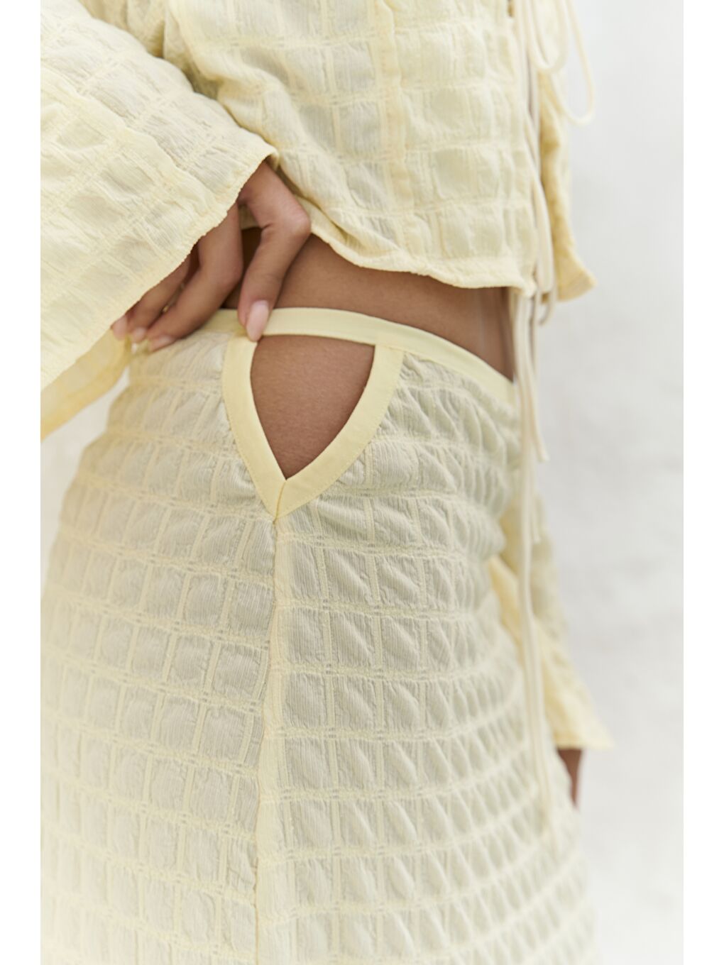 Rania Sarı Gömlek Etek Takım-7