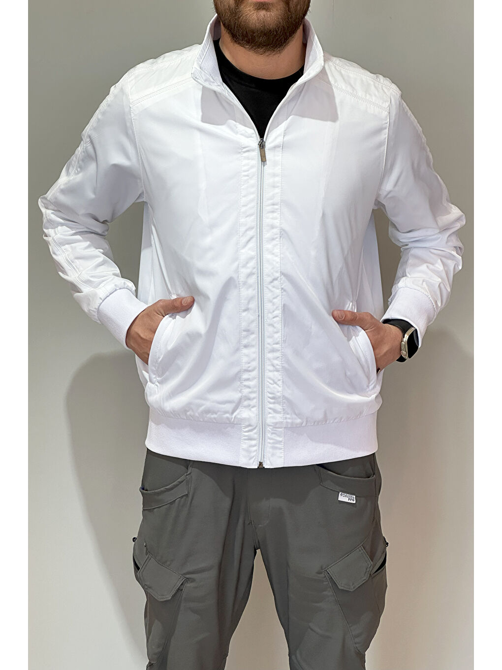 Erkek Feremuarlı Mevsimlik Ceket Tek Üst REU-9114 Beyaz-1