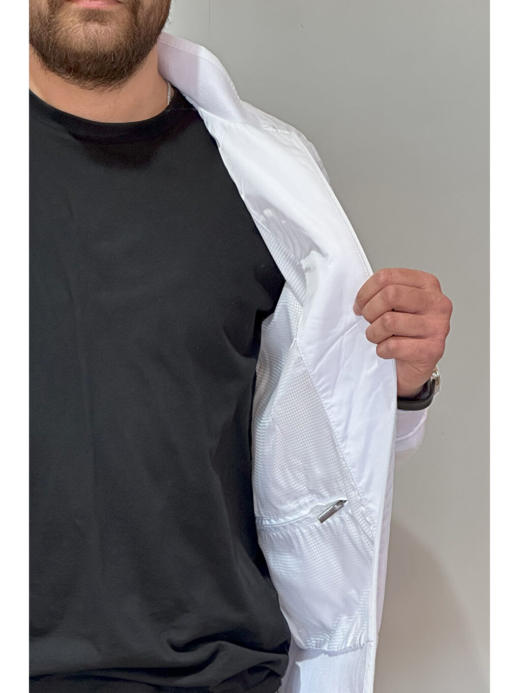 Erkek Feremuarlı Mevsimlik Ceket Tek Üst REU-9114 Beyaz-2