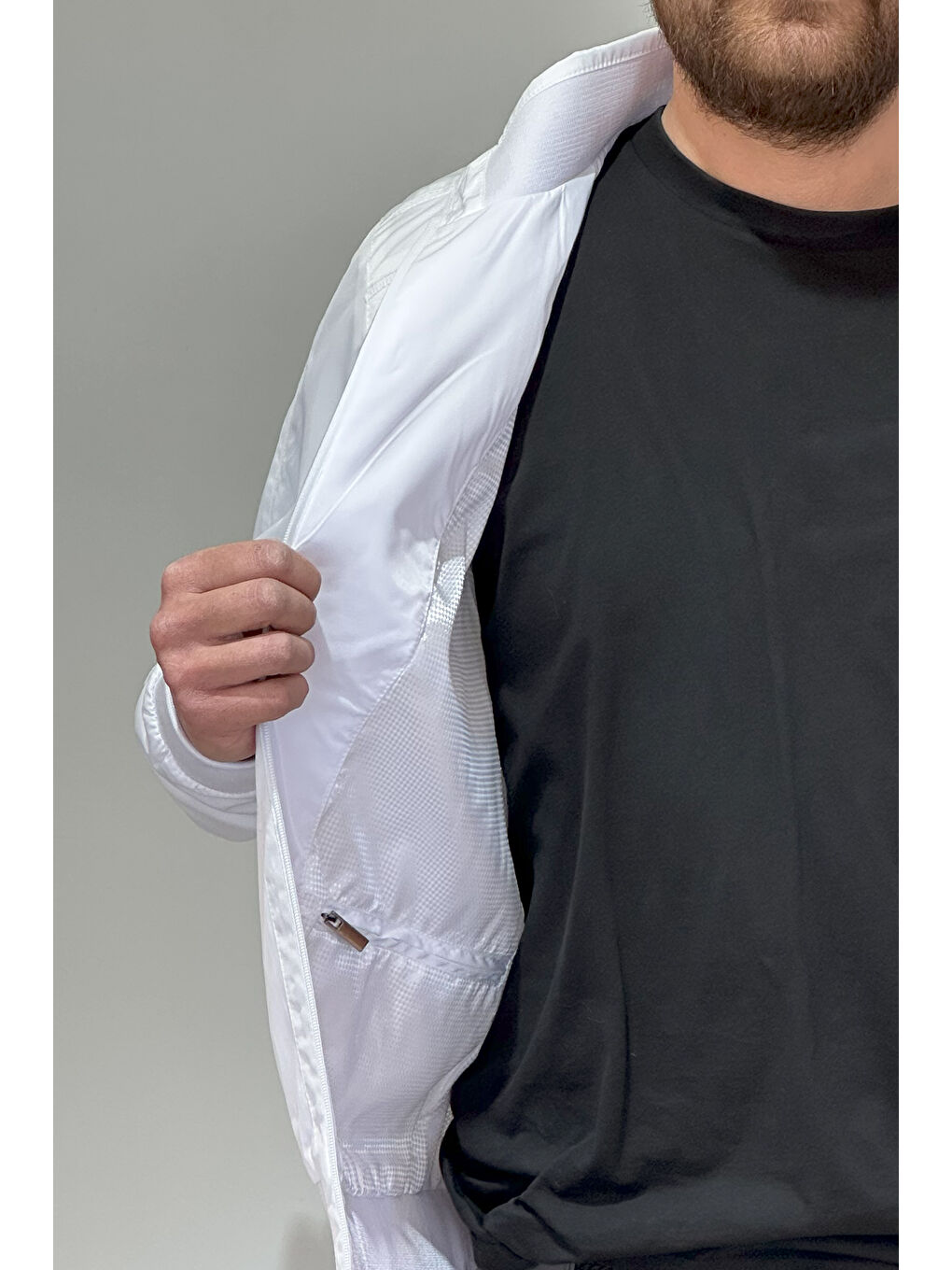 Erkek Feremuarlı Mevsimlik Ceket Tek Üst REU-9114 Beyaz-3