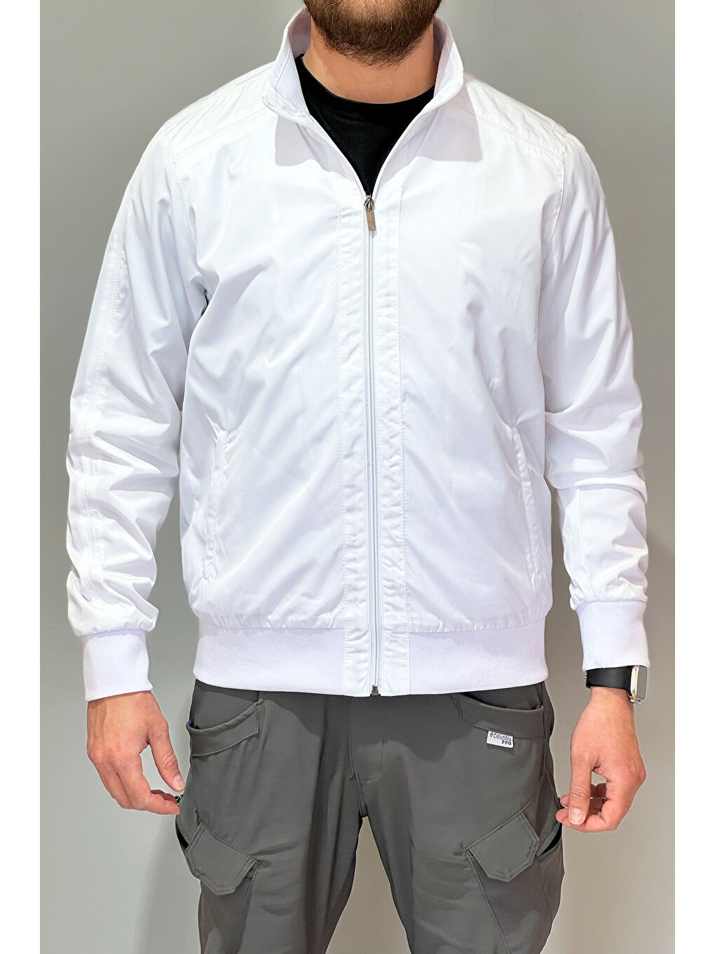 Erkek Feremuarlı Mevsimlik Ceket Tek Üst REU-9114 Beyaz-4
