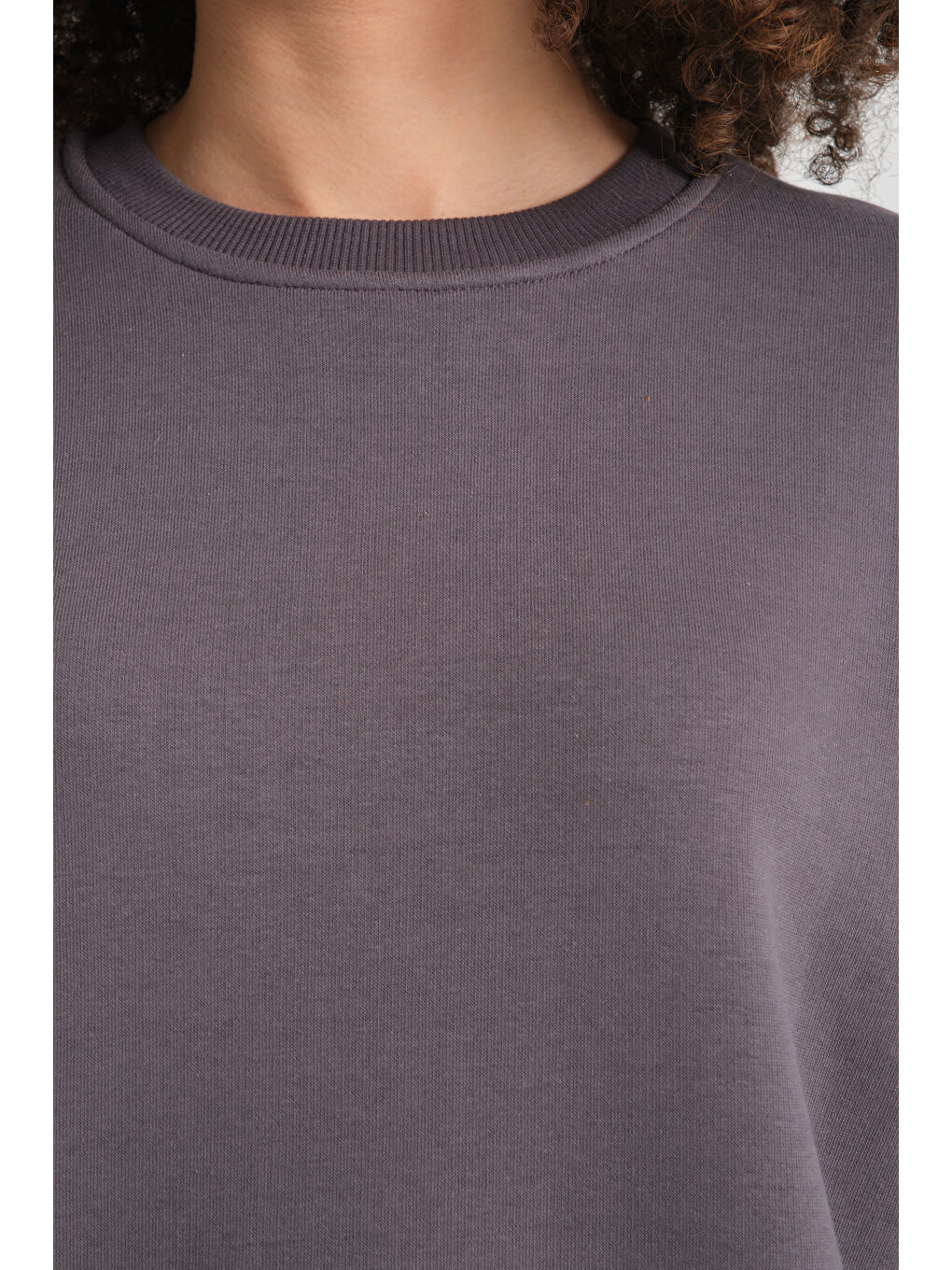 Antrasit Uzun Kol 3 iplik Sweatshirt BK 1014-2