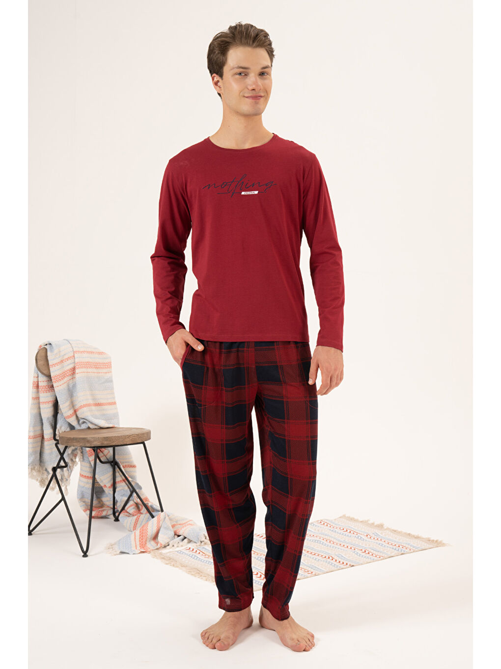 Remsa Erkek Penye Süprem Pijama Takımı 24275 Bordo