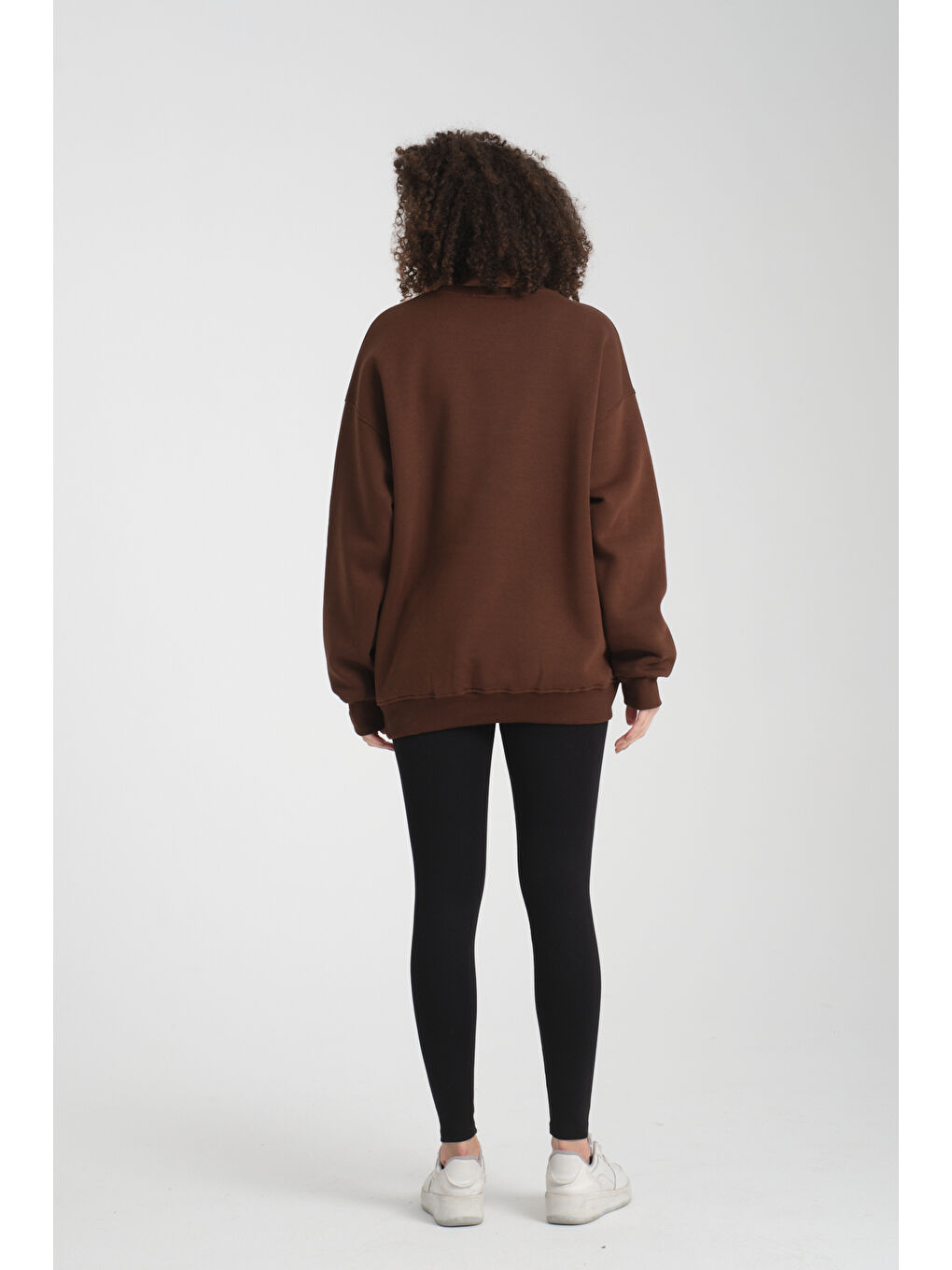 Kahverengi Uzun Kol 3 iplik Sweatshirt BK 1014-3