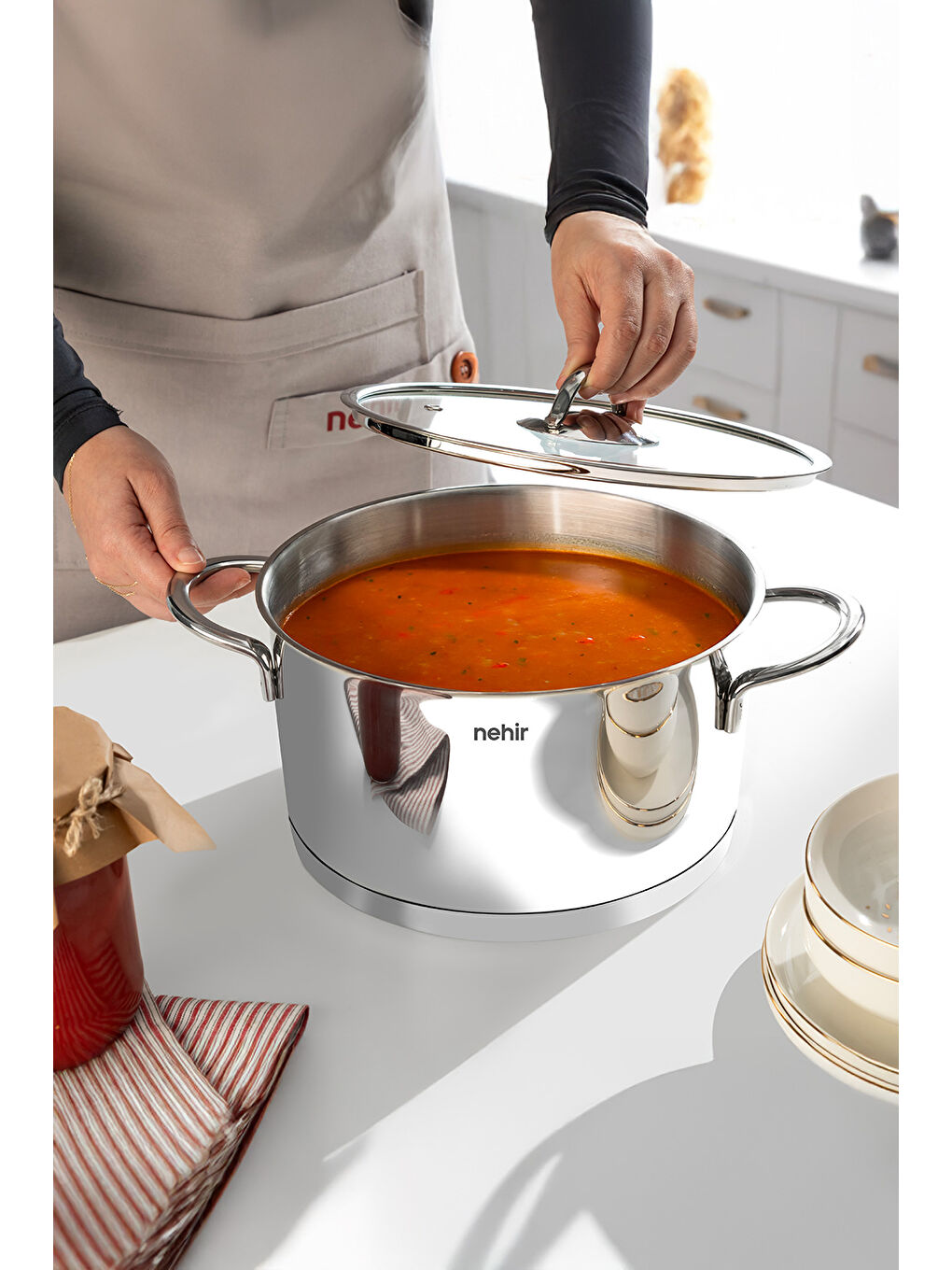 Gri Silver Trend 24 cm Paslanmaz Çelik Derin Tencere