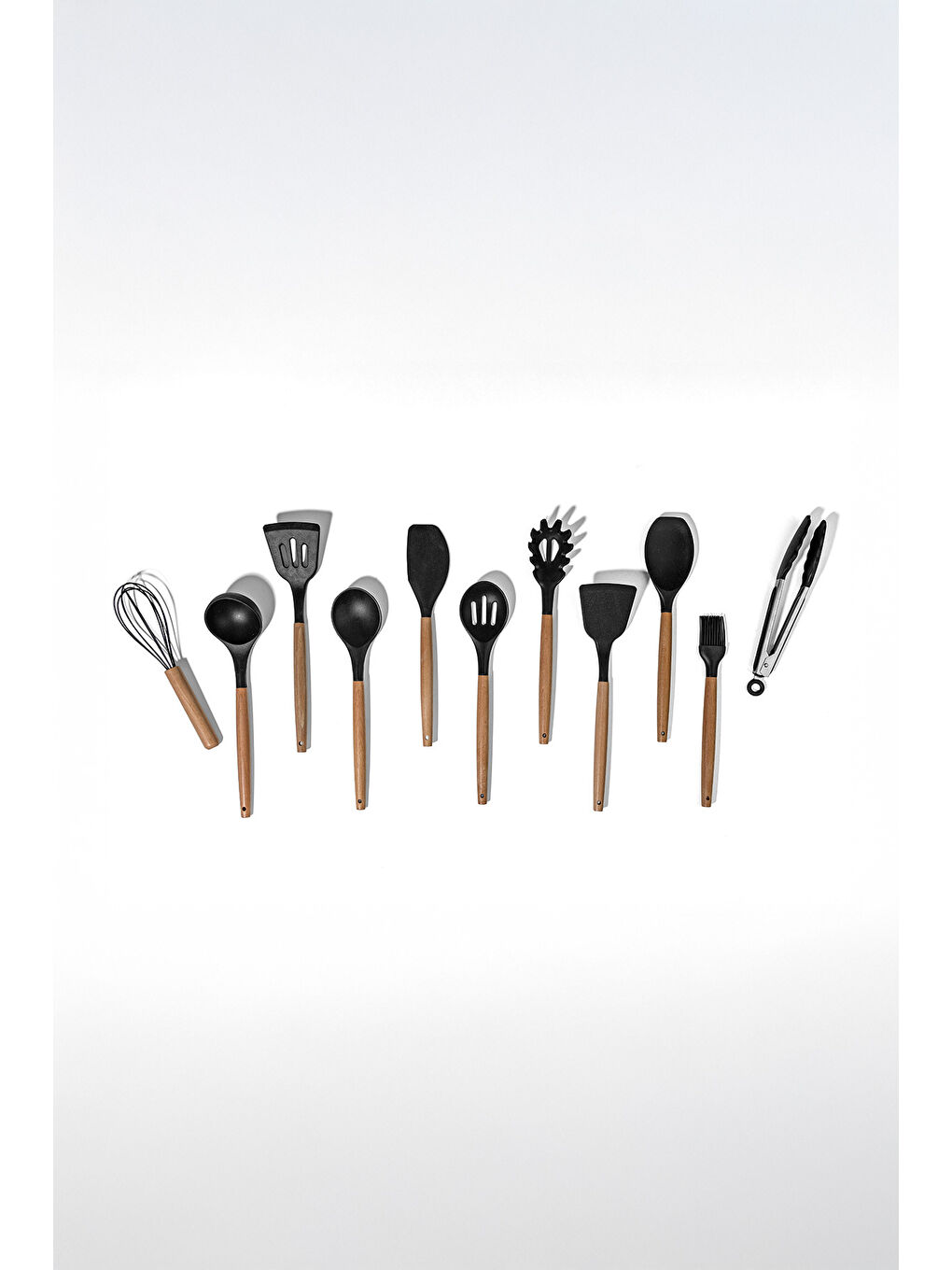 Angela Siyah Ahşap Silikon 12 Parça Servis Takımı-1