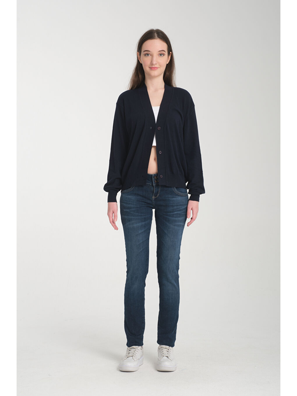 Lacivert Kadın Hırka 4814-1