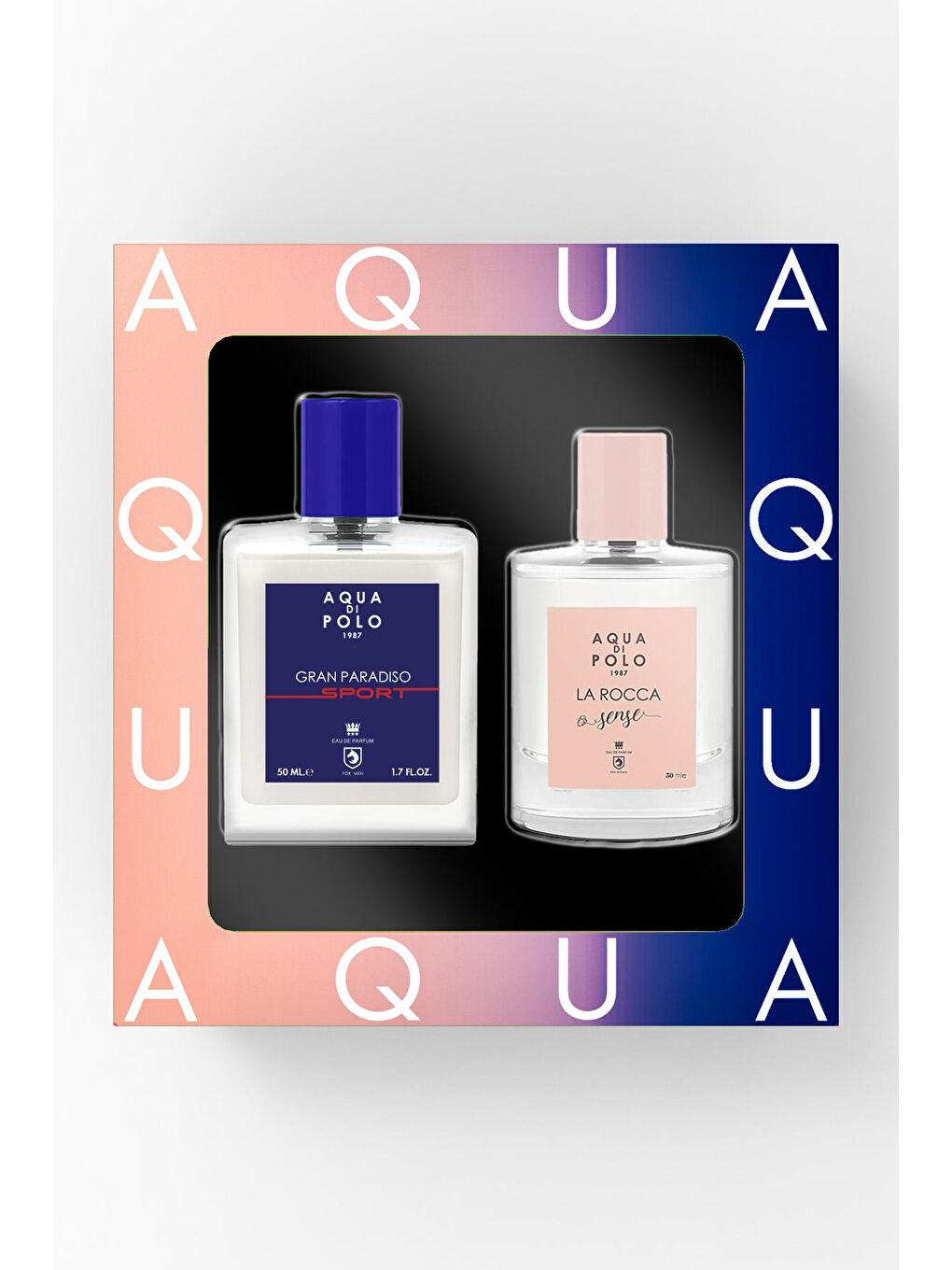 Aqua Di Polo 1987 Pembe La Rocca Sense Kadın EDP ve Gran Paradiso Sport Erkek EDP Seti