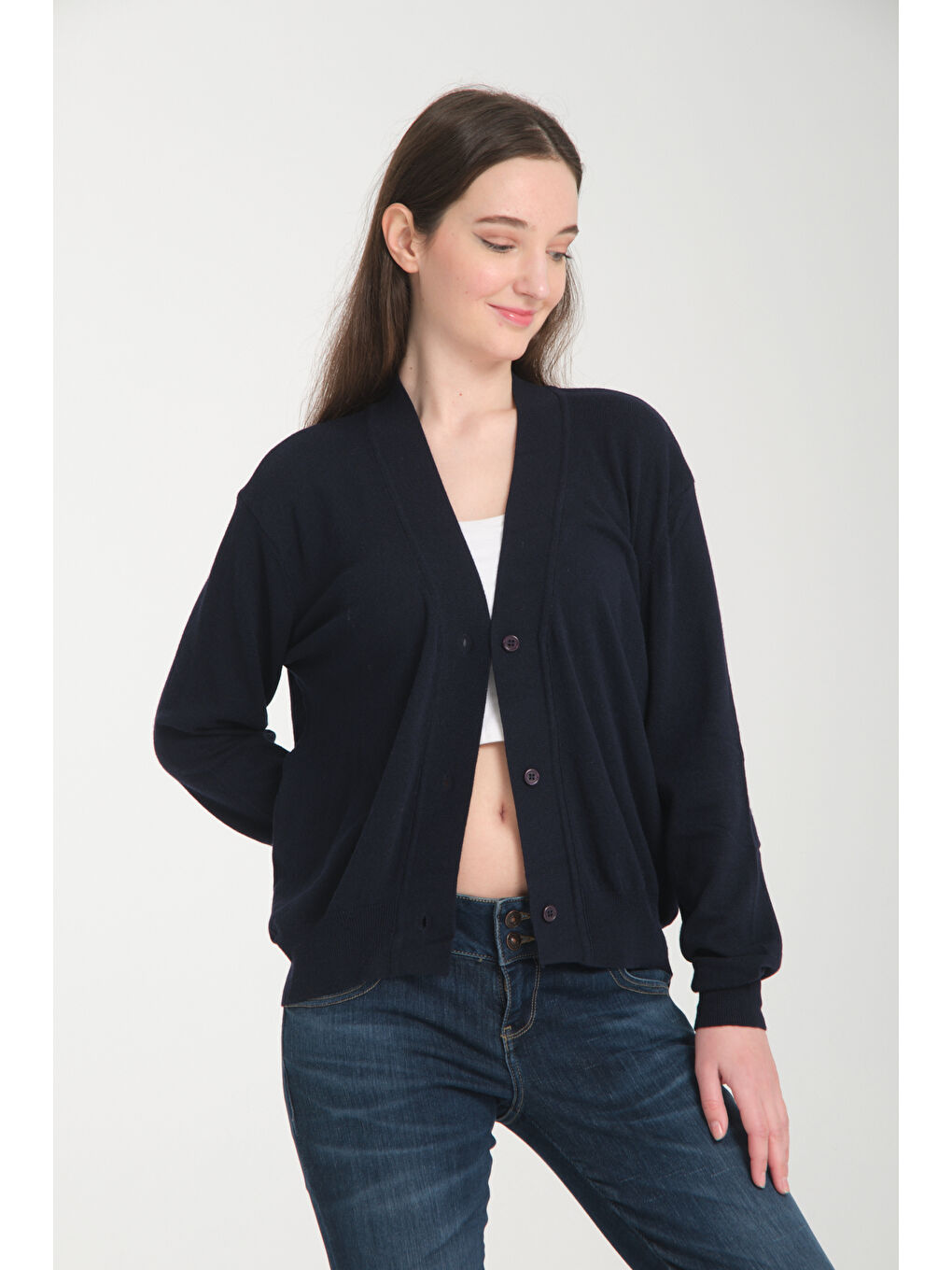 Lacivert Kadın Hırka 4814-4