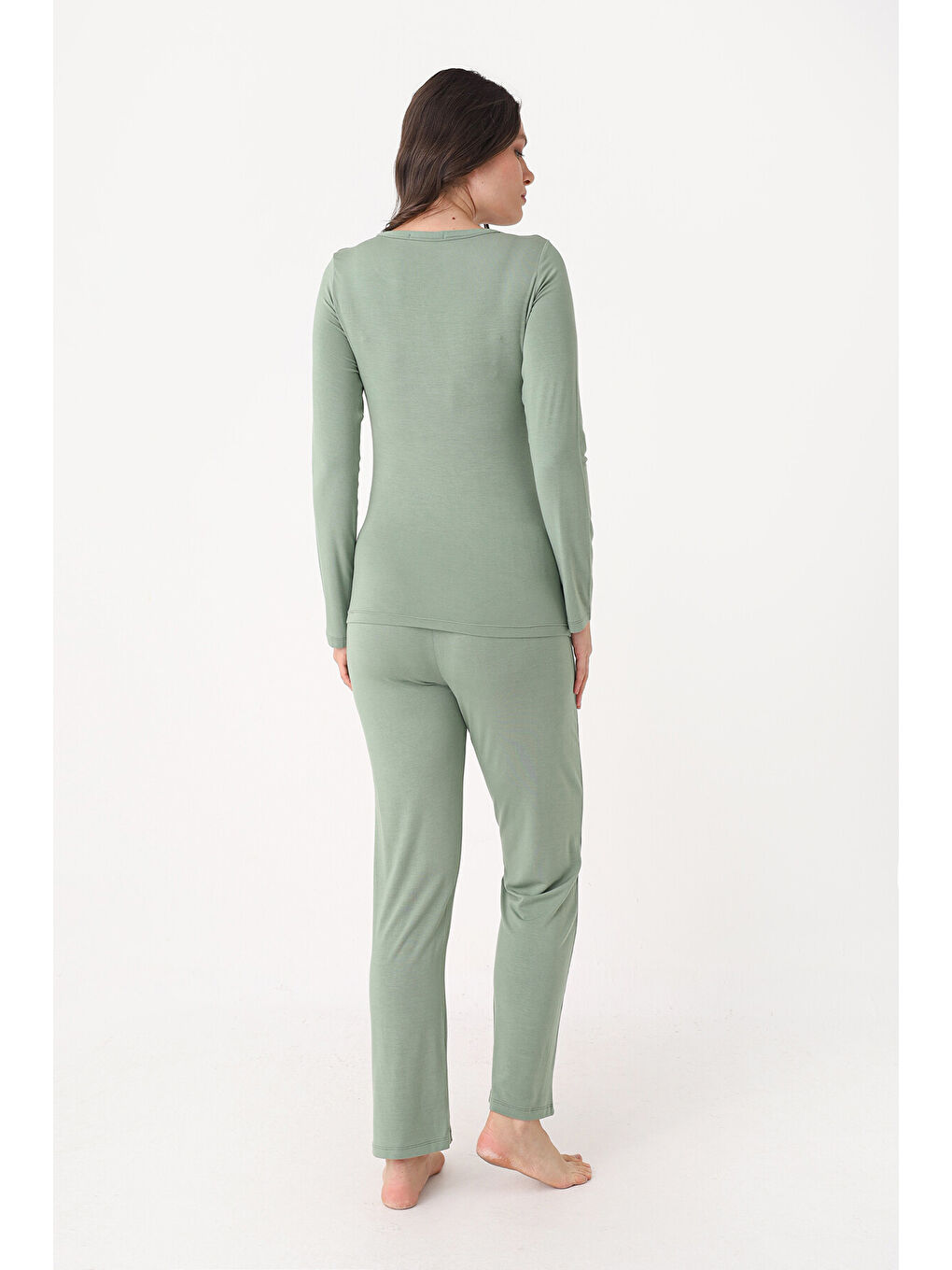 Yeşil Patlı Pijama Takımı-1