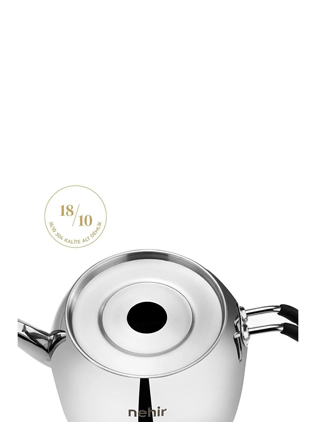 Gri Modern Midi Orta Boy 1-2 Lt. Paslanmaz Çelik Çaydanlık Takımı-3