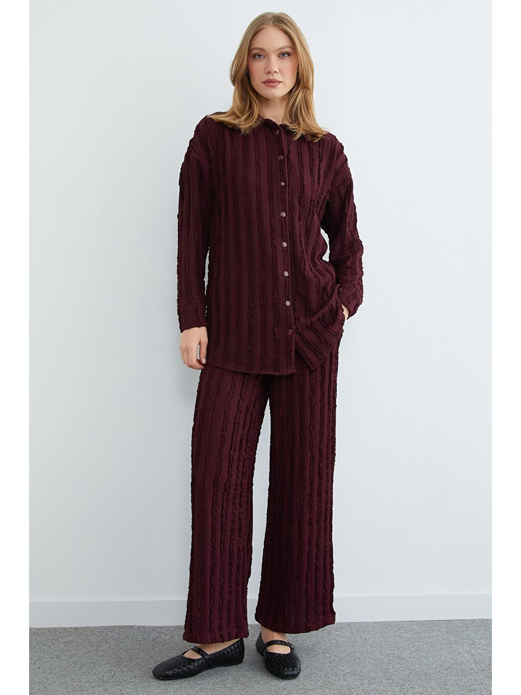 Mürdüm Fullamodest Krep Kumaş Salaş 2 Li Takım