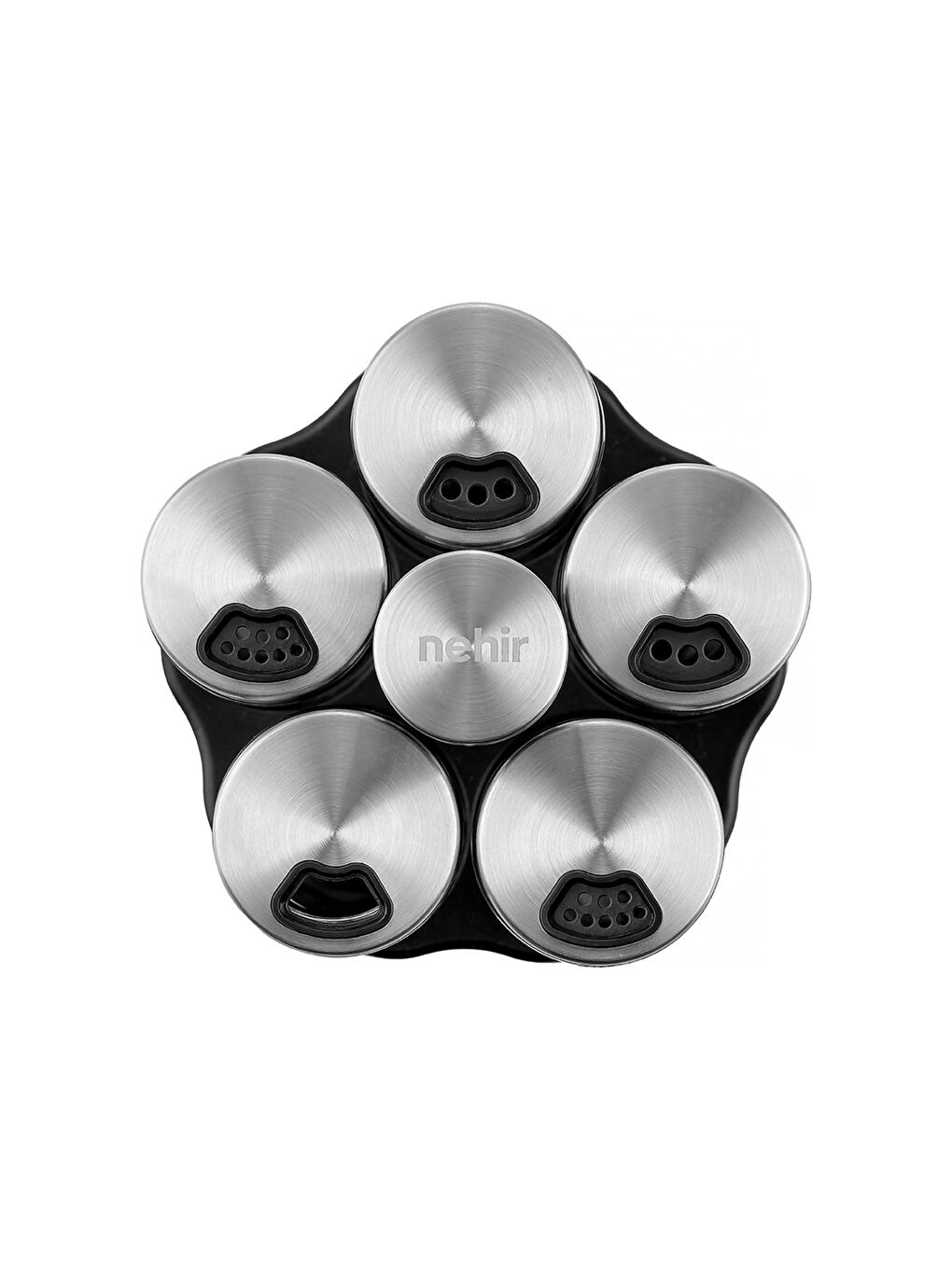 Renksiz 6 Parça Borosilikat Döner Standlı Baharatlık Seti-4